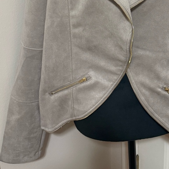 Stylish Light Gray Women's Jacket Size 3X NEW - Picture 3 of 4